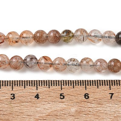 Natural Black Gold Rutilated Quartz Beads Strands G-L657-B02-6mm-1