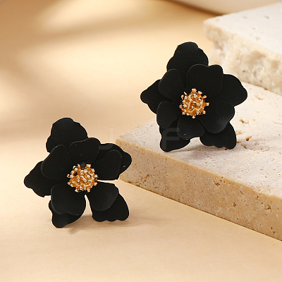 Sweet and Stylish Multi-layer Petal Flower Stud Earrings for Women DF7848-1-1