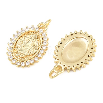 Religion Brass Micro Pave Clear Cubic Zirconia Pendants CU-CBA9482-01G-10-1