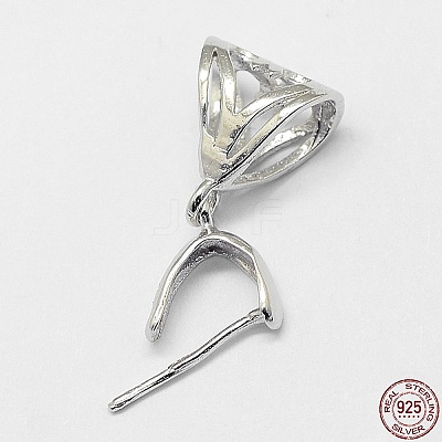 Anti-Tarnish Rhodium Plated 925 Sterling Silver Pendant Bails STER-A102-005P-1
