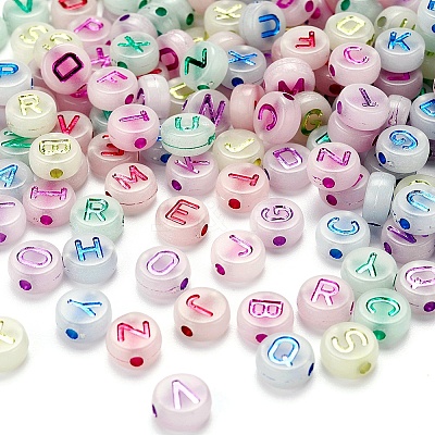 200Pcs Luminous Acrylic Beads MACR-YW0001-39-1