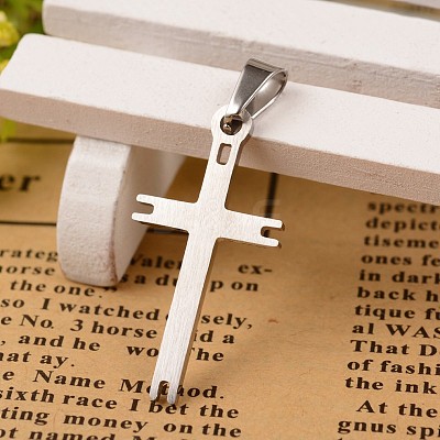 Tarnish Resistant 304 Stainless Steel Cross Pendants STAS-F143-11P-1