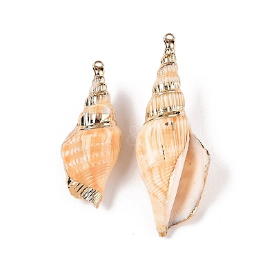 Natural Conch Shell Big Pendants SSHEL-N038-25-1