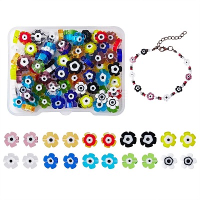 120Pcs 10Colors Handmade Evil Eye Lampwork Beads LAMP-SZ0001-16-1