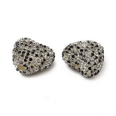 Sparkling Acrylic Heart Beads with Rhinestone Embellishment LS-OACR-NH0001-02B-06-1