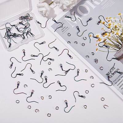 100Pcs 2 Style Earring Hooks and Open Jump Rings STAS-SZ0001-73-1