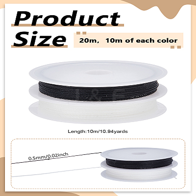20M 2 Colors 2-Ply Round Waxed Cotton Thread Cords YC-LP0001-04-1
