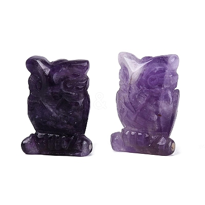 Natural Amethyst Owl Figurine DJEW-N005-05B-1