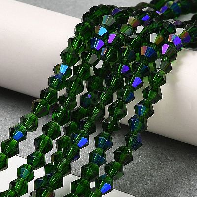 Transparent Electroplate Glass Beads Strands EGLA-A039-T2mm-L25-1