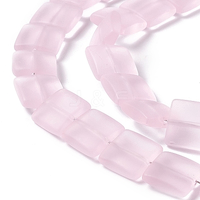 Transparent Frosted Glass Beads Strands FGLA-S001-01C-1