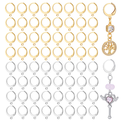 100Pcs 2 Styles 304 Stainless Steel Leverback Earring Findings STAS-PH0007-17-1