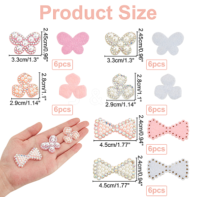 36Pcs 6 Style Non Woven Fabric Ornament Accessories DIY-AR0002-26-1