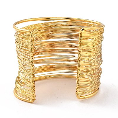 Wide Wire Upper Arm Cuff Band AJEW-G033-04G-1
