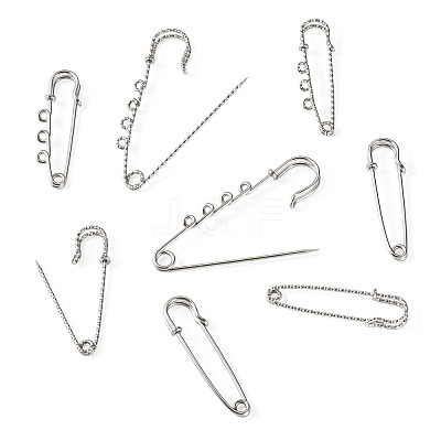 6 Styles 304 Stainless Steel Safety Pins Brooch Findings STAS-TA0006-12P-1