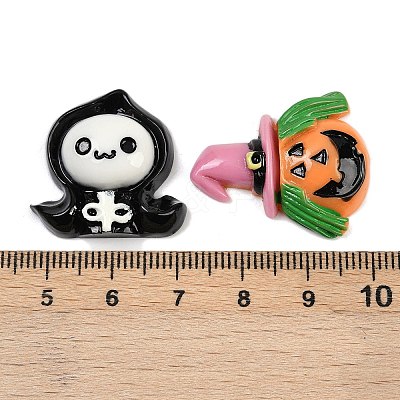 Mixed Halloween Theme Resin Cabochons CRES-MSMC003-01-1