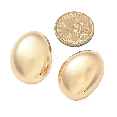 Alloy Oval Stud Earrings EJEW-M092-06G-1
