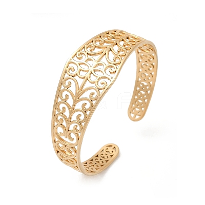 304 Stainless Steel Cuff Bangles for Women BJEW-U045-04G-1