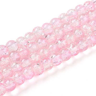 Spray Painted Crackle Glass Beads Strands CCG-Q002-6mm-01-1
