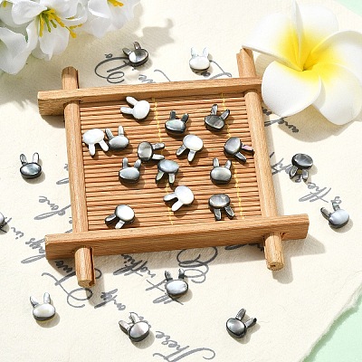 5Pcs Natural Black Lip Shell Beads SHEL-YW0001-22-1