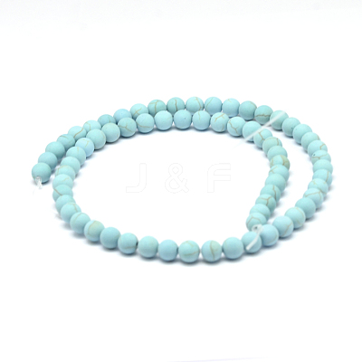 Synthetic Howlite Bead Strands G-P286-16-6mm-1-1