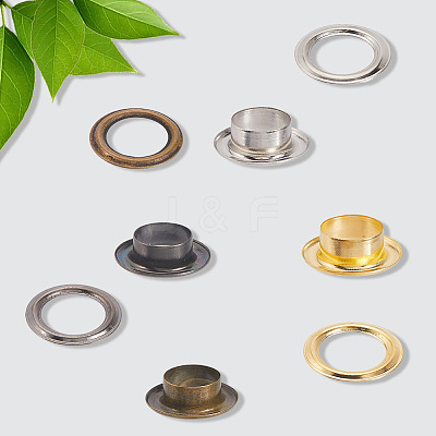 200 Sets 4 Colors Iron Grommet Eyelet Findings SCRA-GF0001-10A-01-1