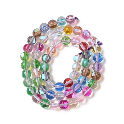 Electroplated Synthetic Moonstone Beads Strands G-C131-A01-01-1