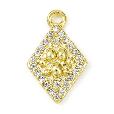 Brass Micro Pave Clear Cubic Zirconia Pendants LS-KK-L238-21G-1
