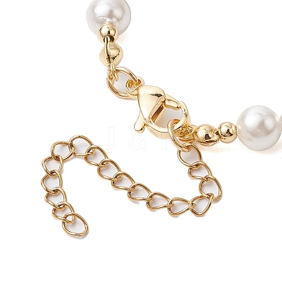 6mm Round Shell Pearl Beaded Bracelets BJEW-TA00511-1
