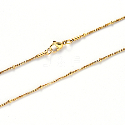 PVD Vacuum Plating 304 Stainless Steel Round Snake Chain Necklace NJEW-S420-009B-G-1