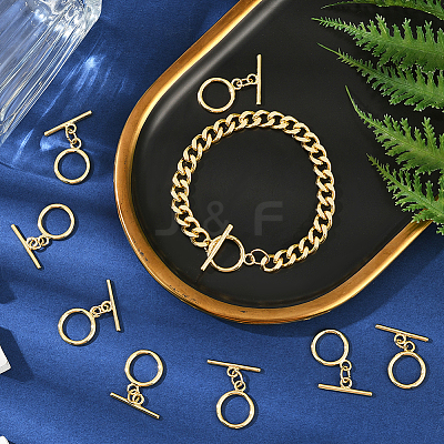 15 Sets Brass Toggle Clasps KK-BBC0021-10-1