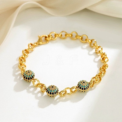 Brass Rolo Chains Bracelets BJEW-B145-04G-1