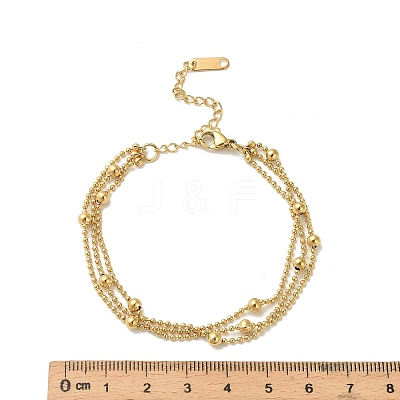 304 Stainless Steel Multi-strand Bracelets BJEW-C110-03G-1