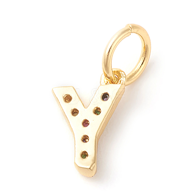 Brass Micro Pave Colorful Cubic Zirconia Charms LS-ZIRC-F092-01-Y-1