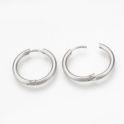 Tarnish Resistant 201 Stainless Steel Huggie Hoop Earrings MAK-R021-21mm-1