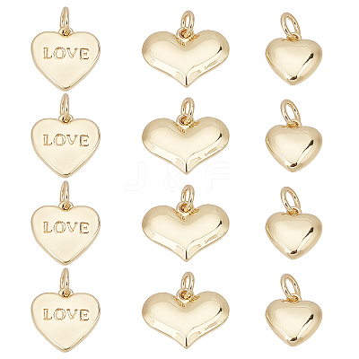 12Pcs 3 Style Brass Pendants KK-FH0002-50-1