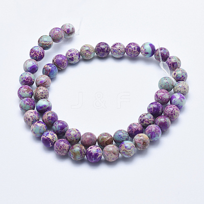 Natural Imperial Jasper Beads Strands X-G-I122-6mm-15-1