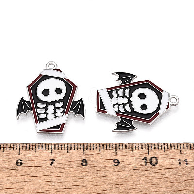Halloween Theme Alloy and Enamel Pendants X-ENAM-T021-31D-01P-1