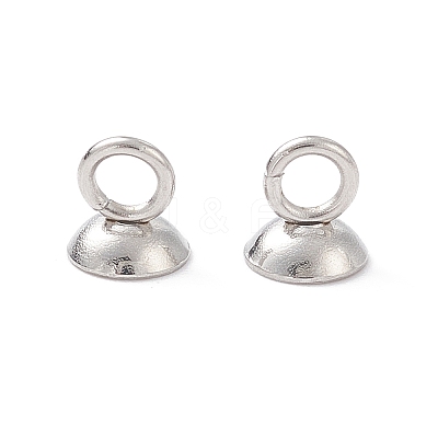201 Stainless Steel Bead Cap Pendant Bails X-STAS-G224-24P-04-1