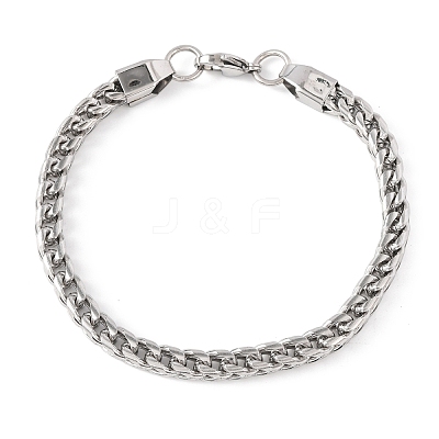304 Stainless Steel Cuban Link
Chain Bracelets for Women Men BJEW-F527-07P-1