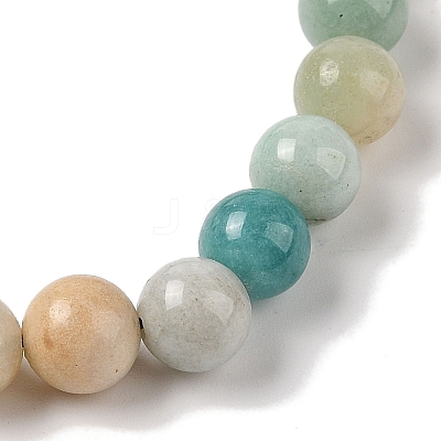 8mm Round Natural Flower Amazonite Braided Bead Bracelets BJEW-C067-01B-23-1