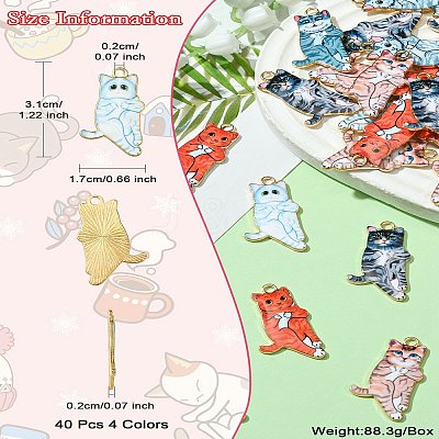 40Pcs 4 Colors Alloy Pendants FIND-CJ0002-01-1