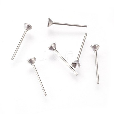 Non-Tarnish 304 Stainless Steel Post Stud Earring Settings STAS-I097-006A-P-1