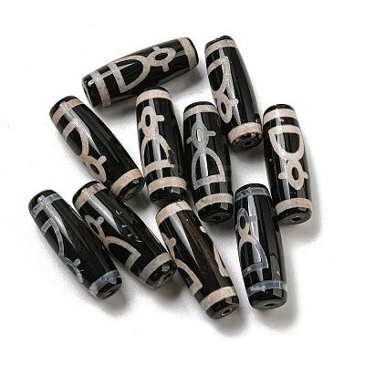 Tibetan Style dZi Beads Strands G-P526-B15-1