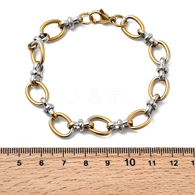 304 Stainless Steel Oval Link Chain Bracelets for Women LS-BJEW-D377-01A-1