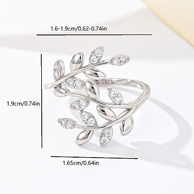 Brass Micro Pave Cubic Zirconia Finger Rings for Women FU0623-6-1