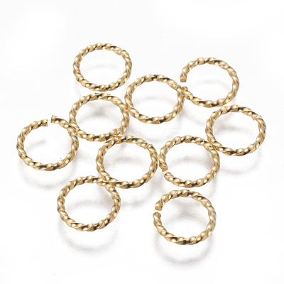 304 Stainless Steel Twisted Open Jump Rings STAS-L233-008D-G-1