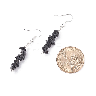 Natural Obsidian Chips Beaded Jewelry Set X-SJEW-JS01232-01-1
