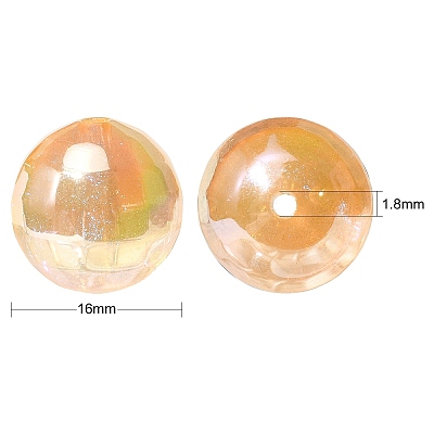 30Pcs Rainbow Iridescent Plating Acrylic Beads TACR-CJ0001-52-1