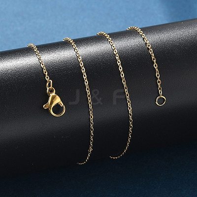 Ion Plating(IP) 304 Stainless Steel Cable Chain Necklaces NJEW-P248-01G-1