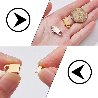 2Pcs 2 Colors 304 Stainless Steel Bayonet Clasps STAS-WR0001-43-1
